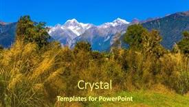  Presentation with new zealand - Amazing slide deck having snow-capped-peaks-of-mount backdrop and a tawny brown colored foreground