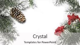  Presentation with christmas borders grunge border decoration - Cool new PPT theme with snow cones - christmas decoration border with berries backdrop and a white colored foreground