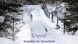  Presentation with forest bridge - PPT layouts featuring snow-covered-bridge-over background and a sky blue colored foreground