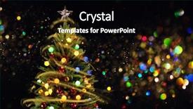  Presentation with snow tree - Slide set featuring snow covered christmas tree background and a black colored foreground