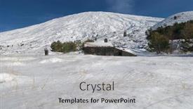  Presentation with snow - Cool new PPT theme with snow-covered-etna-mount backdrop and a light gray colored foreground