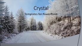  Presentation with forest morning - Presentation design featuring snow-covered forest solar background and a light blue colored foreground