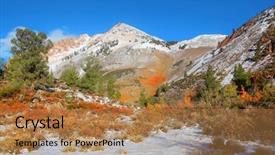  Presentation with mountain snow - Slides having snow covered mount emerson mountain background and a  colored foreground