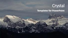  Presentation with house snow mountain - Colorful PPT theme enhanced with snow covered mountain range triglav backdrop and a gray colored foreground