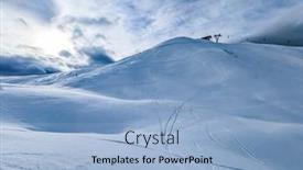  Presentation with area - Presentation design consisting of snow-covered-mountains-and-ski background and a light blue colored foreground