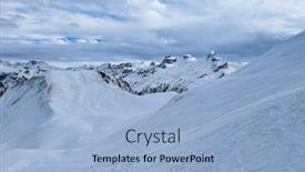  Presentation with area - Slides having snow-covered-mountains-and-ski background and a light blue colored foreground