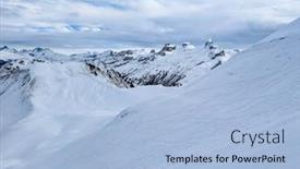  Presentation with area - Presentation enhanced with snow-covered-mountains-and-ski background and a light blue colored foreground