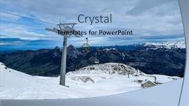  Presentation with area - Slides consisting of snow-covered-mountains-and-ski background and a light blue colored foreground