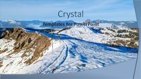  Presentation with area - Slide set consisting of snow-covered-mountains-and-ski background and a light blue colored foreground