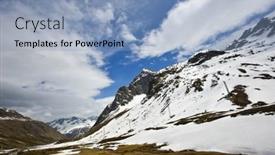  Presentation with snow - Amazing slide deck having snow-covered-mountains-in-winter backdrop and a light blue colored foreground