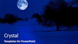  Presentation with illuminated - Slides with snow covered park at midnight background and a dark gray colored foreground