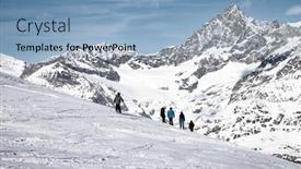  Presentation with paradise - Cool new presentation theme with snow-covered-peaks backdrop and a light blue colored foreground