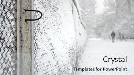  Presentation with white snow - Amazing PPT layouts having snow-covered rabitz grid backdrop and a sky blue colored foreground