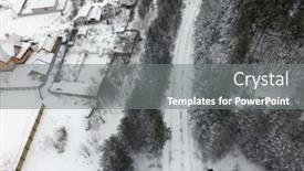  Presentation with pine forest - Colorful PPT theme enhanced with snow-covered-railway backdrop and a gray colored foreground