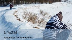  Presentation with lonely - PPT theme consisting of lost part - lonely teen girl sits background and a light blue colored foreground