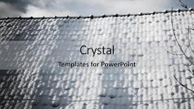  Presentation with blue sky - Beautiful theme featuring snow covered rooftop and blue backdrop and a light gray colored foreground