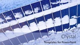  Presentation with energy crisis - PPT theme with snow-covered-solar-panels-inoperative background and a light blue colored foreground