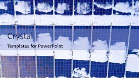  Presentation with power energy crisis - PPT theme enhanced with snow-covered-solar-panels-inoperative background and a light blue colored foreground