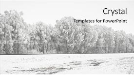  Presentation with rail track - Slide set enhanced with snow-covered trees and rail background and a white colored foreground