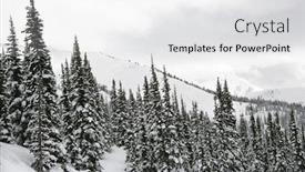  Presentation with mountain snow - Slides consisting of snow covered trees on side of mountain background and a white colored foreground