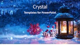  Presentation with decoration - Theme enhanced with snow-covered window christmas background and a ocean colored foreground