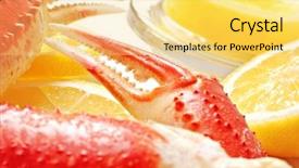  Presentation with crab - Theme with snow crab legs with fresh background and a yellow colored foreground