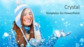  Presentation with pretty girl - Audience pleasing presentation consisting of snow falling - pretty girl with lots backdrop and a arctic colored foreground
