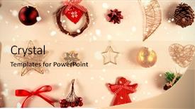  Presentation with falling snow - PPT theme featuring snow falling against aligned christmas background and a lemonade colored foreground