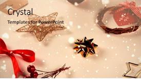  Presentation with falling snow - Presentation theme enhanced with snow falling against arranged christmas background and a lemonade colored foreground