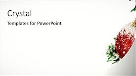  Presentation with falling snow - PPT layouts featuring snow falling against christmas ball background and a pink colored foreground