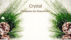  Presentation with snow covered trees and falling - Presentation design enhanced with snow falling against christmas decoration background and a cream colored foreground