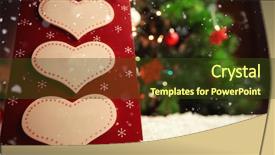  Presentation with falling snow - Theme featuring snow falling against christmas label background and a tawny brown colored foreground