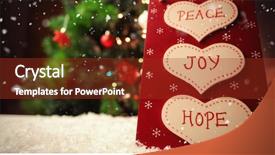  Presentation with snow covered trees and falling - PPT layouts consisting of snow falling against christmas label background and a tawny brown colored foreground