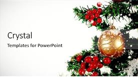  Presentation with snow covered trees and falling - Slide deck enhanced with snow falling against close-up background and a  colored foreground