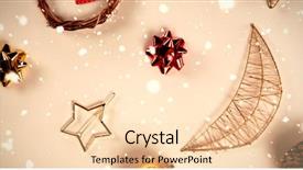  Presentation with snow covered trees and falling - PPT theme having snow falling against close up background and a lemonade colored foreground