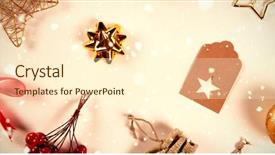  Presentation with falling snow - Presentation theme having snow falling against close-up background and a cream colored foreground