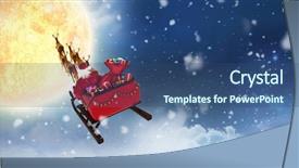  Presentation with falling snow - Cool new presentation theme with snow falling against night sky backdrop and a ocean colored foreground