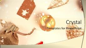  Presentation with falling snow - Presentation theme consisting of snow falling against old christmas background and a blonde colored foreground