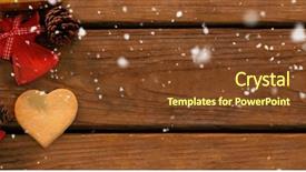  Presentation with snow covered trees and falling - Presentation theme enhanced with snow falling against overhead view background and a tawny brown colored foreground