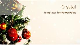  Presentation with snow tree cicular - PPT theme consisting of snow falling against pine tree background and a cream colored foreground