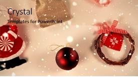  Presentation with falling snow - PPT theme enhanced with snow falling against santa christmas background and a coral colored foreground