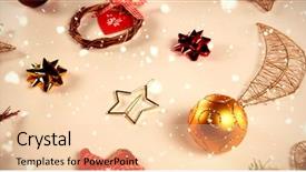  Presentation with snow covered trees and falling - Amazing PPT theme having snow falling against several christmas backdrop and a lemonade colored foreground