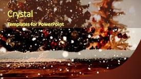  Presentation with falling snow - Beautiful presentation theme featuring snow falling against wooden table backdrop and a tawny brown colored foreground