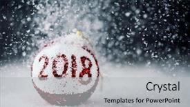  Presentation with falling snow - Presentation theme having snow falling on a chritmas background and a light gray colored foreground