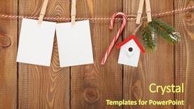  Presentation with snow tree cicular - Slide deck consisting of snow fir tree photo frame background and a tawny brown colored foreground