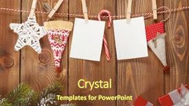  Presentation with snow tree - PPT theme consisting of snow fir tree photo frames background and a tawny brown colored foreground