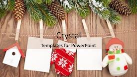  Presentation with christmas frames - Beautiful presentation theme featuring snow fir tree photo frames backdrop and a coral colored foreground