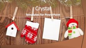  Presentation with christmas frames - Colorful slide set enhanced with snow fir tree photo frames backdrop and a coral colored foreground