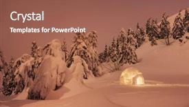  Presentation with winter wonderland - Theme featuring snow firs and snowdrift background and a violet colored foreground