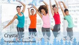  Presentation with zumba - PPT theme enhanced with snow frame against zumba background and a light blue colored foreground